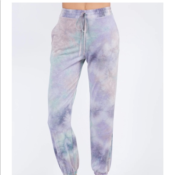 Whiteroom & Cactus Black White Tie Dye Basic Knit Joggers- small - Picture 8 of 9